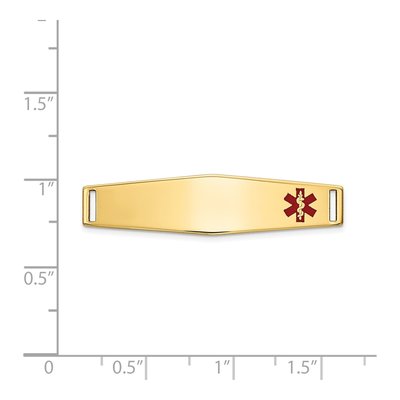 14K Yellow Gold Off-Center Medical ID Plate Bracelet – view 4