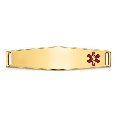 14K Yellow Gold Off-Center Medical ID Plate Bracelet