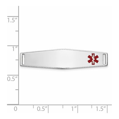 14K White Gold Off-Center Medical ID Plate Bracelet – view 2