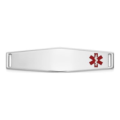 14K White Gold Off-Center Medical ID Plate Bracelet