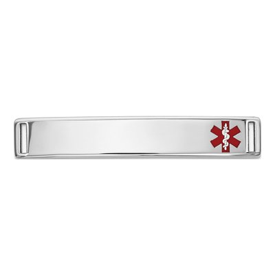 14K White Gold Medical ID Plate Bracelet
