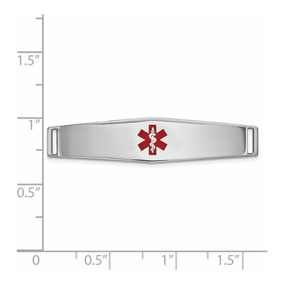 14K White Gold Medical ID Plate Bracelet – view 2