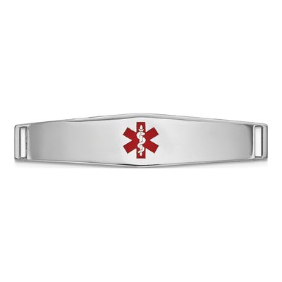 14K White Gold Medical ID Plate Bracelet