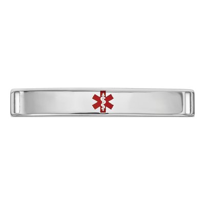 14K White Gold Medical ID Plate Bracelet