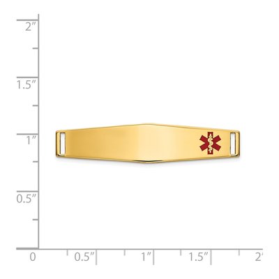 14K Yellow Gold Off-Center Medical ID Plate Bracelet – view 3