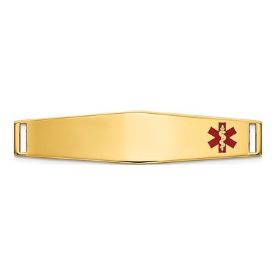 14K Yellow Gold Off-Center Medical ID Plate Bracelet