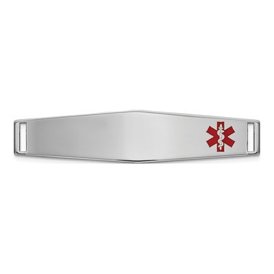 14K White Gold Medical ID Plate Bracelet