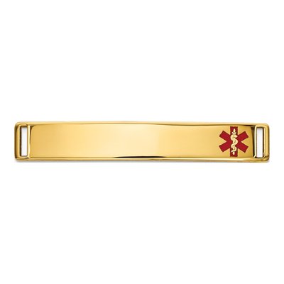 14K Yellow Gold Medical ID Plate Bracelet
