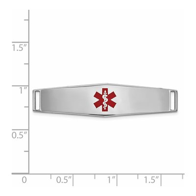 14K White Gold Medical ID Plate Bracelet – view 3
