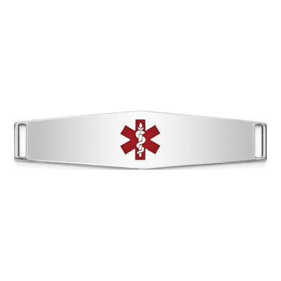 14K White Gold Medical ID Plate Bracelet