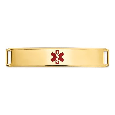14K Yellow Gold Medical ID Plate Bracelet