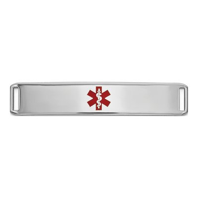 14K White Gold Medical ID Plate Bracelet