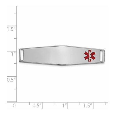 14K White Gold Diamond-Shape Medical ID Plate Bracelet – view 2