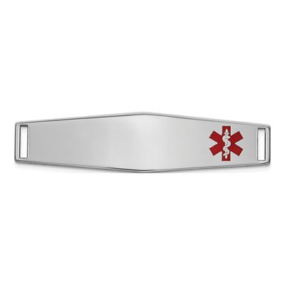 14K White Gold Diamond-Shape Medical ID Plate Bracelet