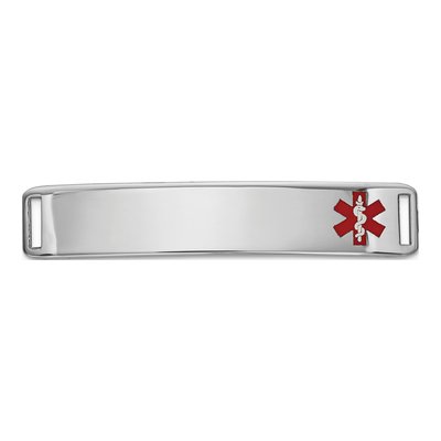 14K White Gold Medical ID Plate Bracelet