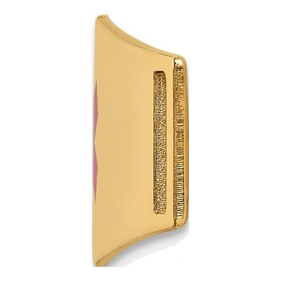 14K Yellow Gold Red Enamel Medical ID Plate Bracelet – view 3
