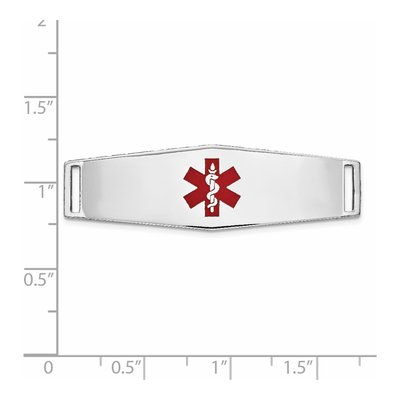 14K White Gold Medical ID Plate Bracelet – view 3