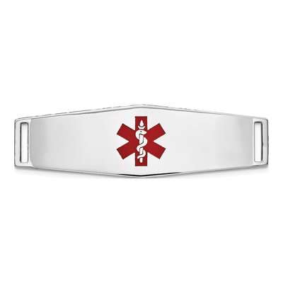 14K White Gold Medical ID Plate Bracelet