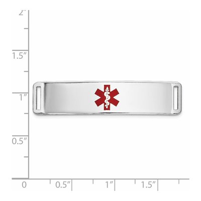 14K White Gold Medical ID Plate Bracelet – view 3