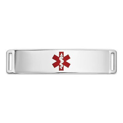 14K White Gold Medical ID Plate Bracelet