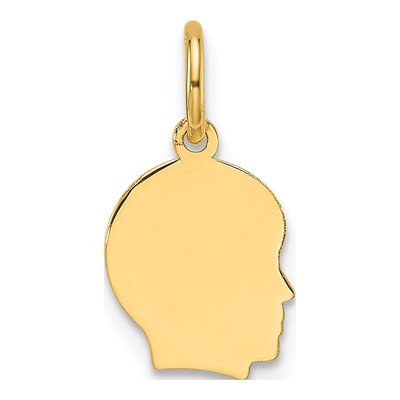 14K Yellow Gold Boy Head Charm