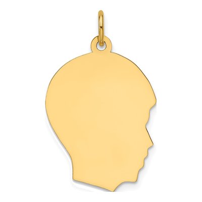 14K Yellow Gold Boy Head Charm