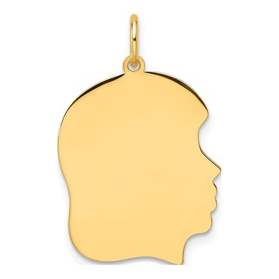 14K Yellow Gold Girl Head Charm