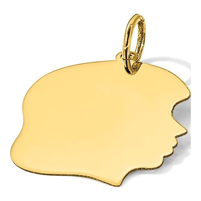14K Yellow Gold Girl Head Charm – view 3