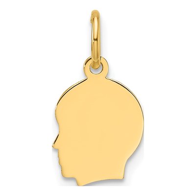 14K Yellow Gold Boy Head Charm
