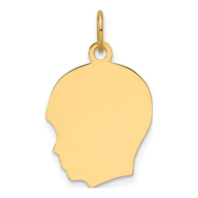 14K Yellow Gold Boy Head Charm