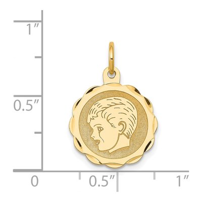 14K Yellow Gold Boy Head Disc Charm – view 4