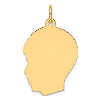 14K Yellow Gold Boy Head Charm