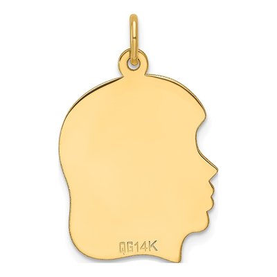 14K Yellow Gold Girl Head Charm – view 4