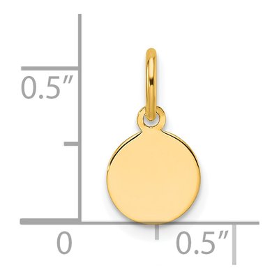 14K Yellow Gold Round Disc Charm – view 3