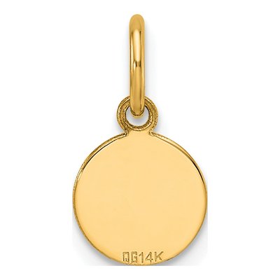 14K Yellow Gold Round Disc Charm – view 4