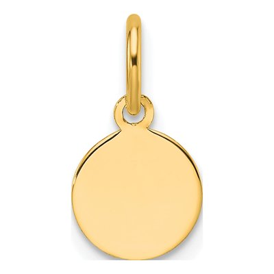 14K Yellow Gold Round Disc Charm