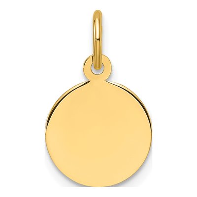 14K Yellow Gold Round Disc Charm