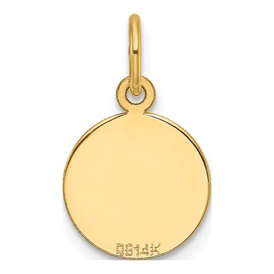 14K Yellow Gold Round Disc Charm – view 3