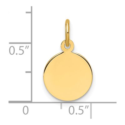 14K Yellow Gold Round Disc Charm – view 4