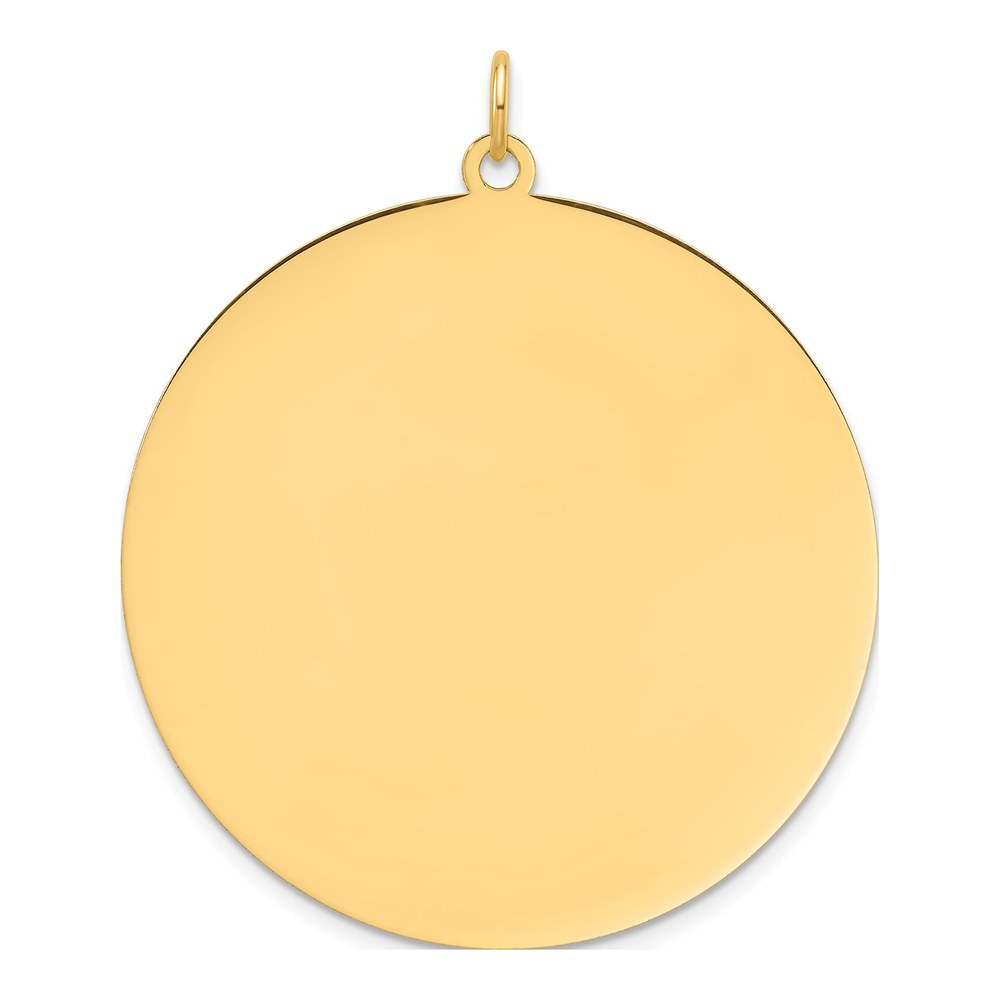 14K Plain .013 Gauge Round Engravable 38.3mm Disc Charm Pendant