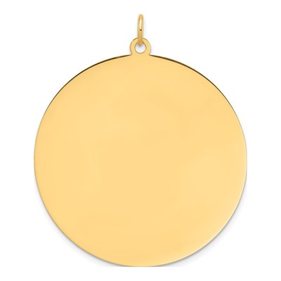 14K Yellow Gold Round Disc Charm