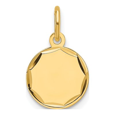 14K Yellow Gold Round Disc Charm
