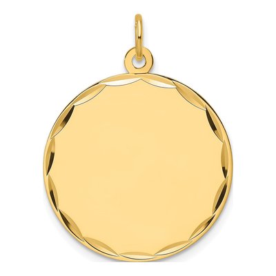 14K Yellow Gold Round Disc Charm
