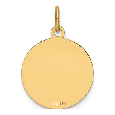 14K Yellow Gold Round Disc Charm – view 4