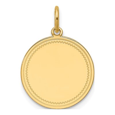 14K Yellow Gold Disc Pendant