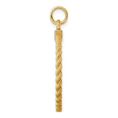 14K Yellow Gold Round Disc Charm – view 3