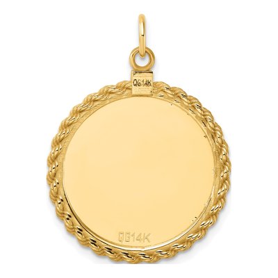 14K Yellow Gold Round Disc Charm – view 4