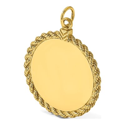 14K Yellow Gold Round Disc Charm – view 5