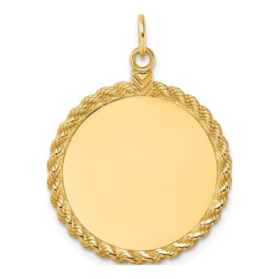 14K Yellow Gold Round Disc Charm