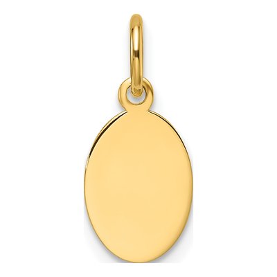 14K Yellow Gold Oval Disc Charm